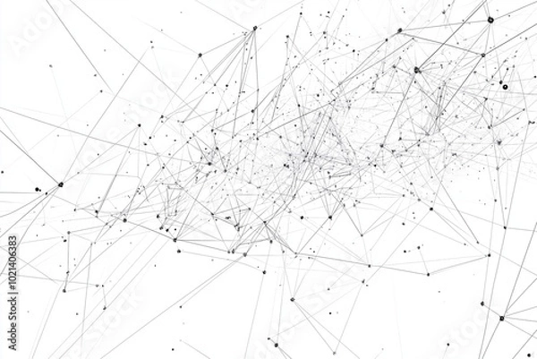 Fototapeta Wireframe Background with Plexus Effect Futuristic Vector Illustration Digital Network Design