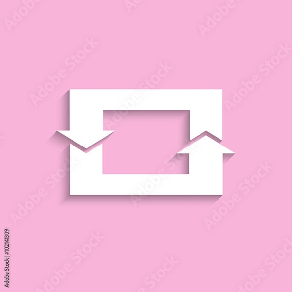 Obraz The two arrows. Closed cycle. Vector icon.