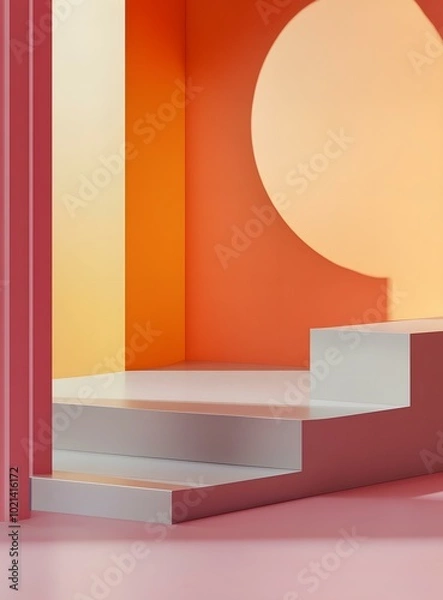 Fototapeta Abstract Geometric Shapes 3D Rendering