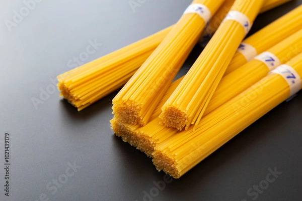 Fototapeta 黒背景にスパゲッティーニ