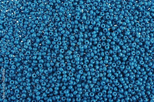 Obraz Blue glass beads background