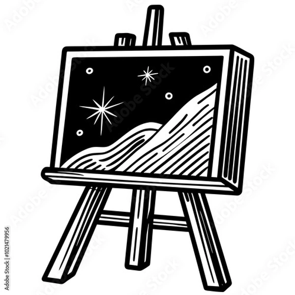Fototapeta easel with canvas