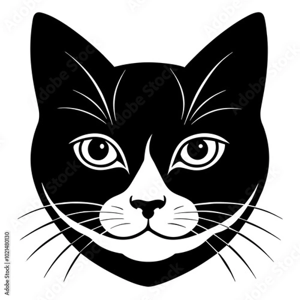 Obraz black and white cat