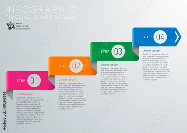 Fototapeta Infographic Vector Background 4-Step Process