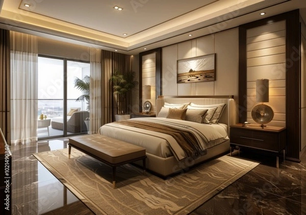 Fototapeta Luxury Modern Bedroom Interior Design
