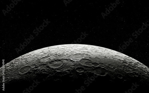 Obraz Full moon on night black sky with stars in the background, moon isolated on night sky