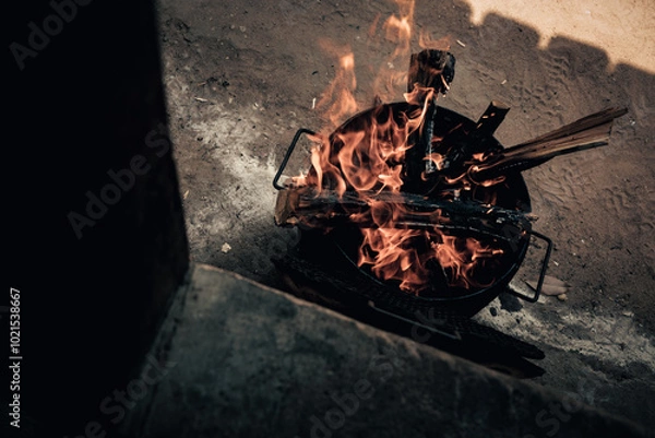 Fototapeta burning stove