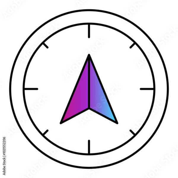 Fototapeta Direction Compass Icon - Navigation, Guidance, Success Path & Goal Setting Icon