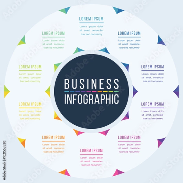 Obraz Circle Infographic design 10 steps, objects, elements or options infographic business template
