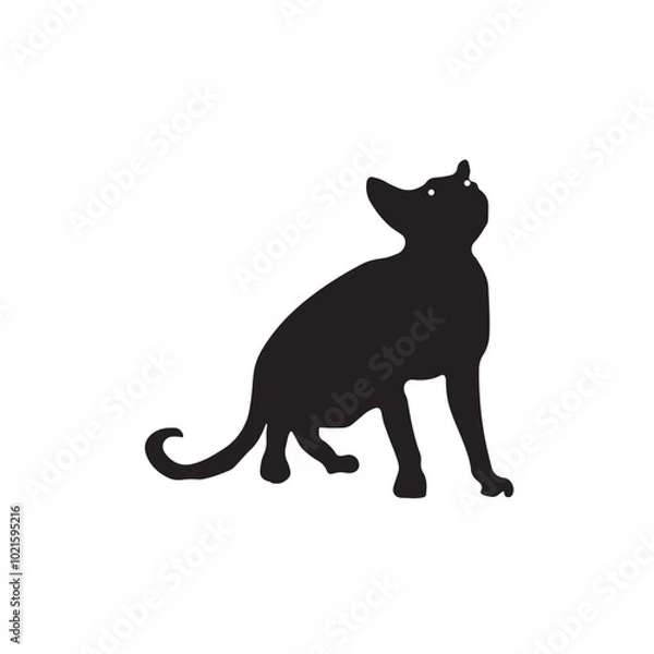 Fototapeta cat head logo silhouette vector