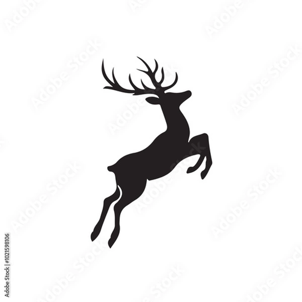 Fototapeta Deer logo silhouette vector