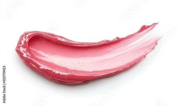 Obraz A pink lip gloss is shown in a white background