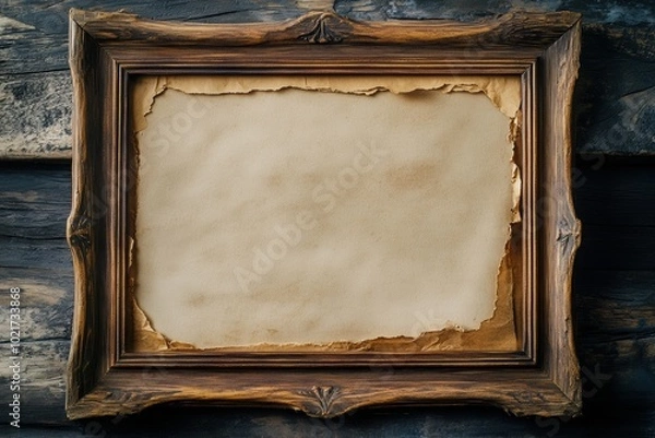 Fototapeta a picture frame with a piece of paper in it