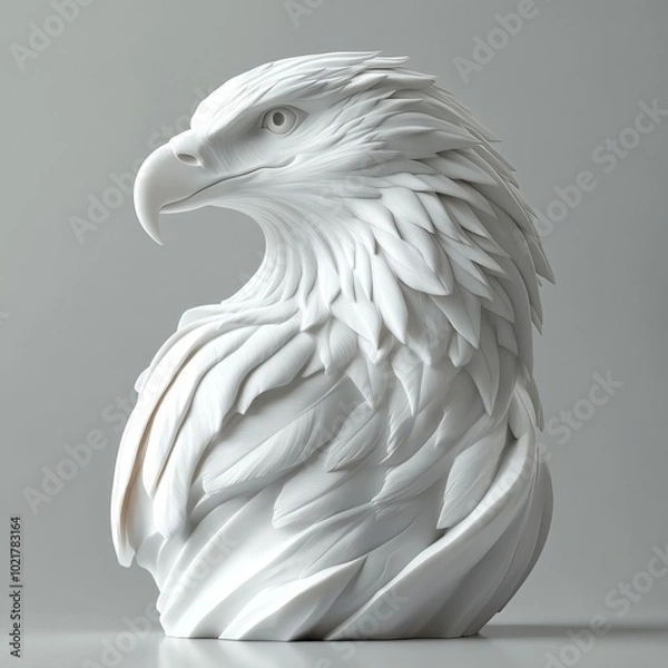 Obraz white marble eagle sculpture