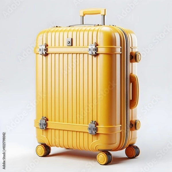 Obraz Travel suitcase, Isolated on a white background, vacation travel time concept