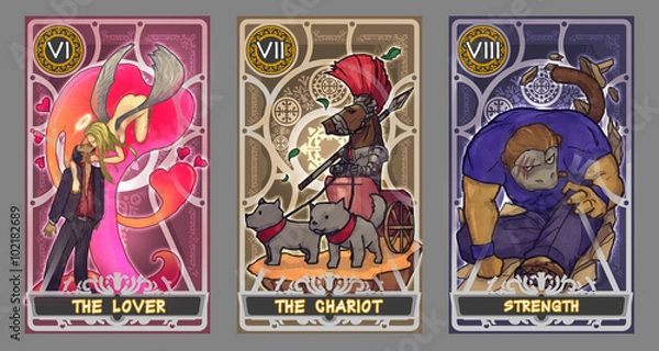 Obraz Tarot card illustration set