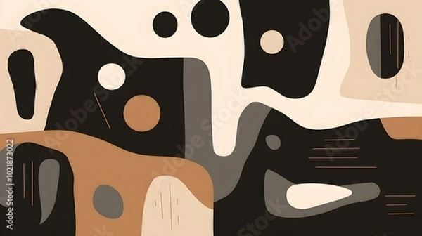 Obraz Seamless Background of abstract Shapes and Textures in dark brown Tones. Creative Wallpaper
