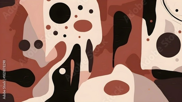 Obraz Seamless Background of abstract Shapes and Textures in dark red Tones. Creative Wallpaper