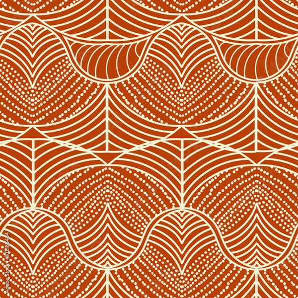 Obraz Etniczny wzór z falami. Ilustracji wektorowych