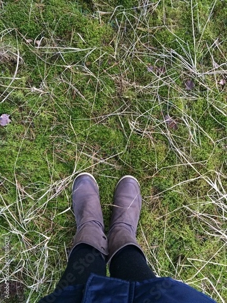 Obraz Schuhe auf Waldboden