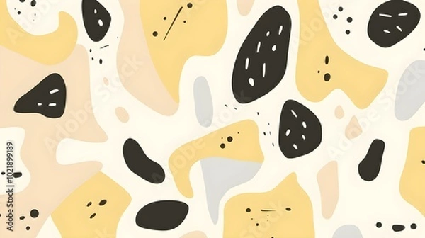 Fototapeta Seamless Background of abstract Shapes and Textures in light yellow Tones. Creative Wallpaper