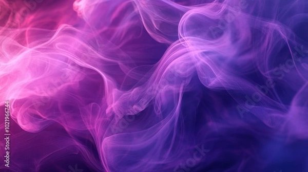 Fototapeta Dynamic violet and magenta smoke swirls, creating an abstract and flowing pattern, soft gradients, , ideal for themes of creativity, artistry, and visual effects.