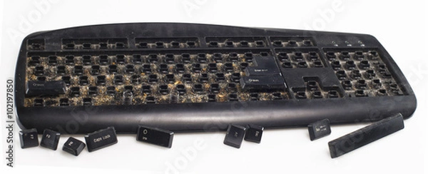 Fototapeta entirely dirty keyboard