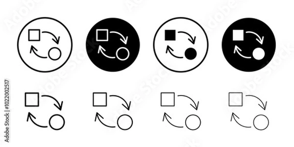 Obraz Replace icon Black and white outline vector