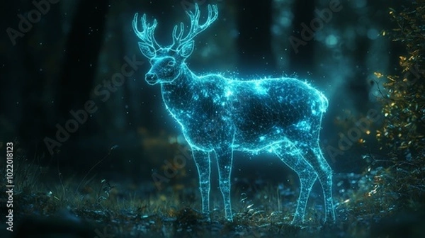 Fototapeta A deer in a virtual world