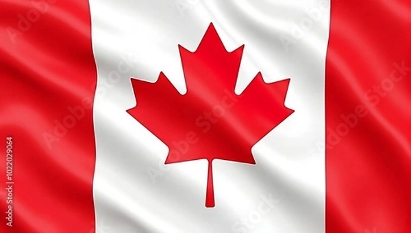 Fototapeta Close-up of Waving Canadian Flag. for banner  Background design