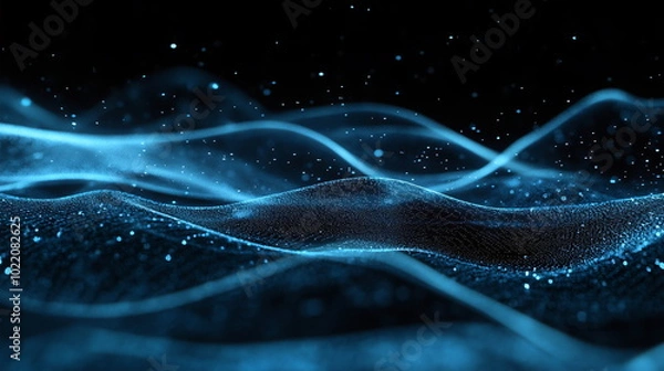 Fototapeta Futuristic Abstract Digital Data Streams and Networks