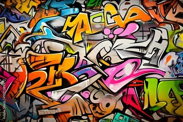Fototapeta Graffiti Wall Abstract Background: Pop Art-Inspired Artistic Backdrop