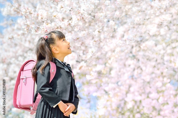 Obraz 新一年生の女の子（桜）