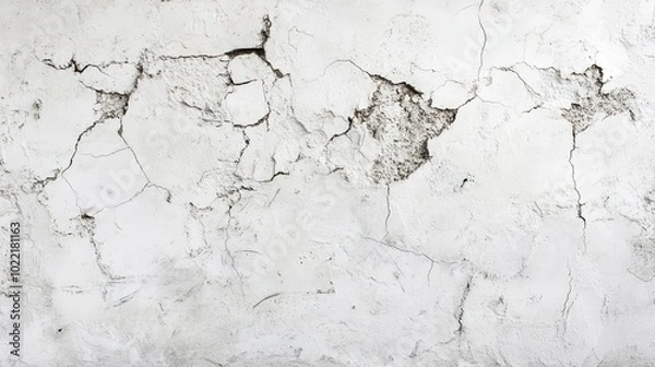 Fototapeta Cracked White Wall Texture for Background Use