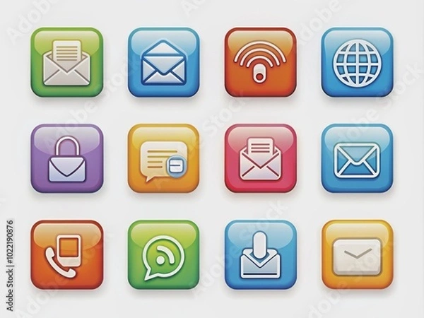 Fototapeta communication: icon set 04 - version 2