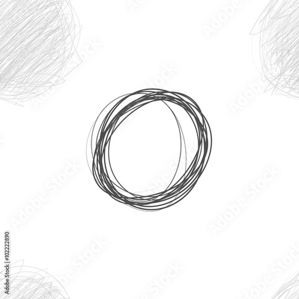 Fototapeta Scribble Circles Seamless Pattern