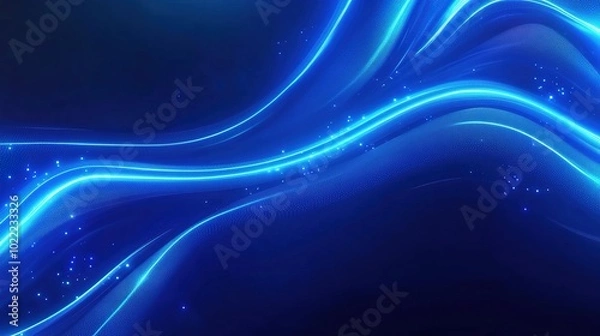 Fototapeta Vibrant Blue Abstract Background with Flowing Lines