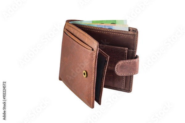 Obraz men's leather wallet isolated on white background