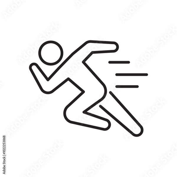 Fototapeta fast run icon outline
