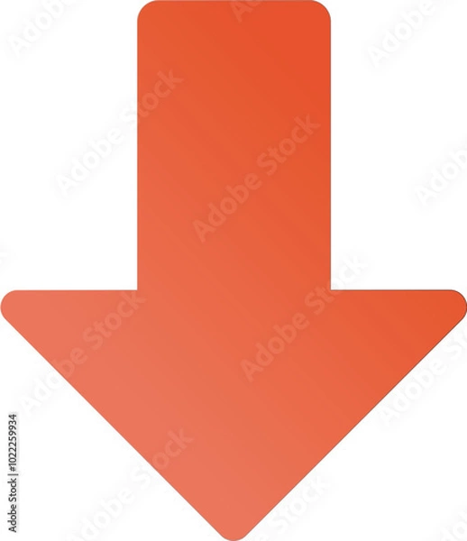 Obraz red down arrow icon