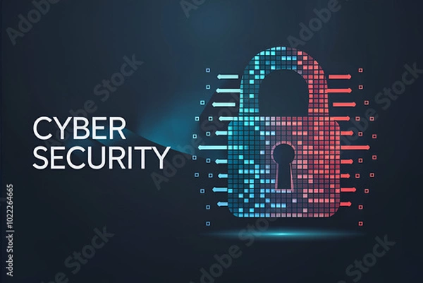 Obraz An image showing a cyber lock symbolizing cyber information security
