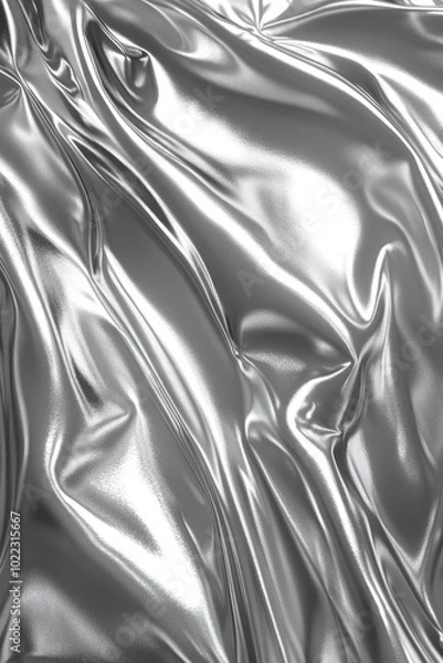 Fototapeta A fluid metallic silver backdrop with a smooth abstract liquid appearance.
