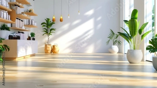 Fototapeta Modern Minimalist Shopping Scene with Clean Lines