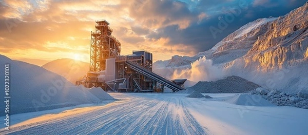 Obraz Industrial Landscape at Sunset