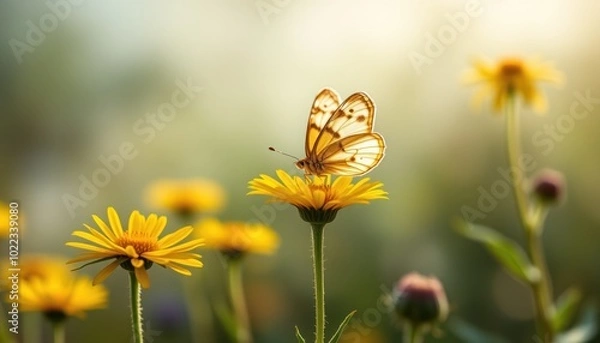 Obraz butterfly on top of flower