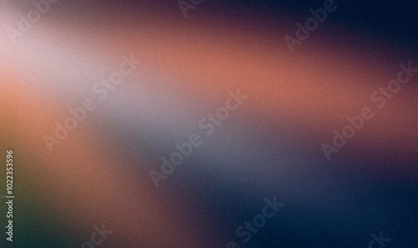 Fototapeta Orange blue abstract glowing colors grainy backdrop design, Vibrant soft gradient noisy texture with smooth, bright, glowing, shiny colours banner and poster