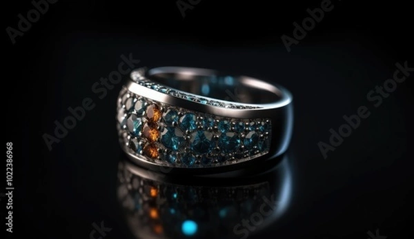 Fototapeta Wedding rings on digital background