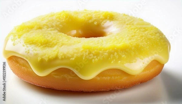 Fototapeta A delicious donut with sprinkles, isolated on a white background, perfect as a sweet snack or dessert