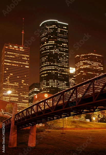 Obraz bridge over night skyline