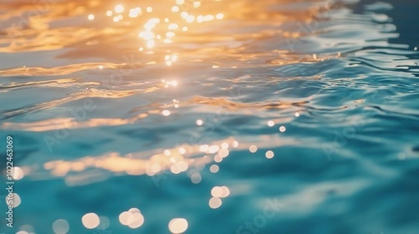 Obraz Sparkling Water Surface at Sunset Reflection